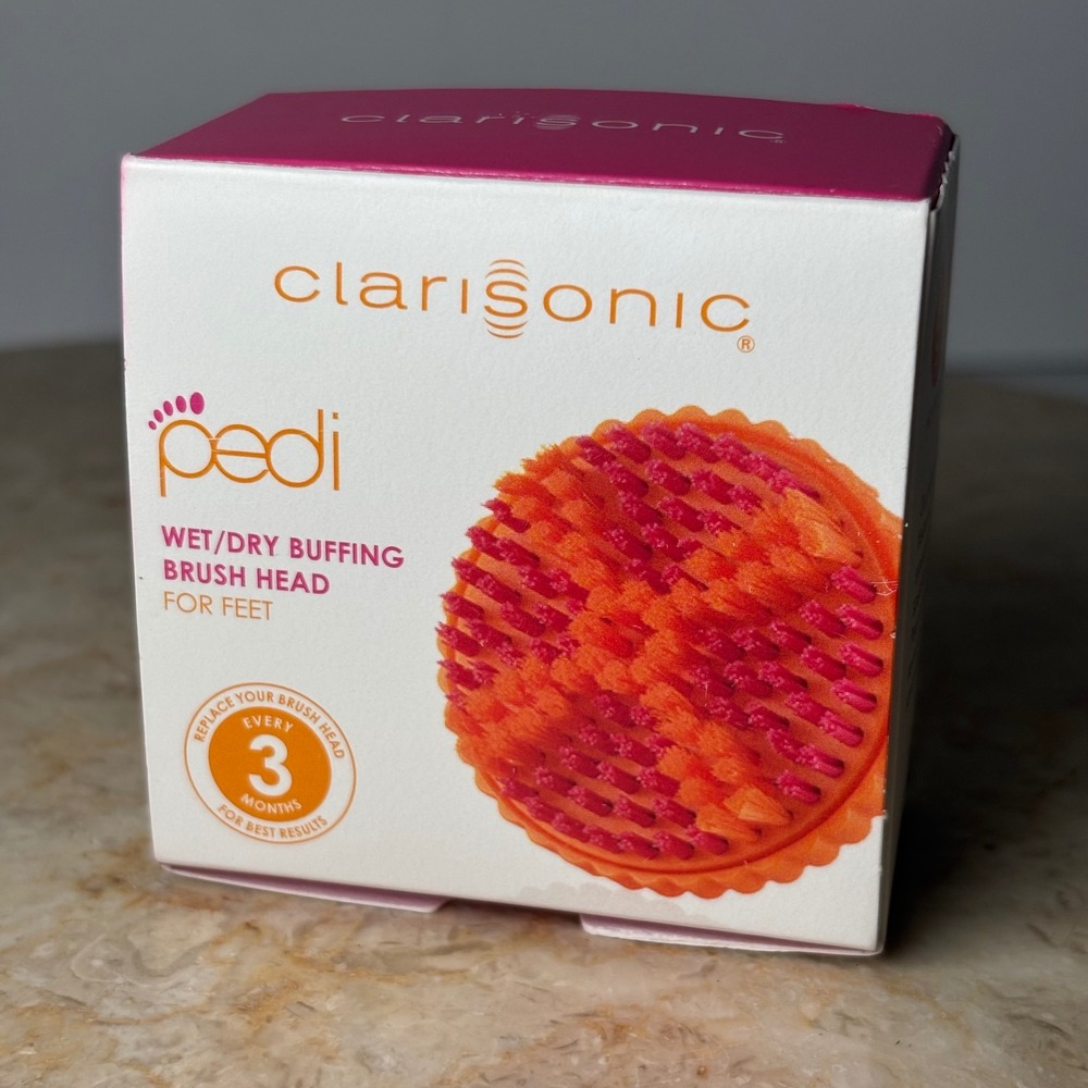Clarisonic‎ Pedi Wet/Dry Buffing Brush Head OS Orange Pink Foot Exfoliator New